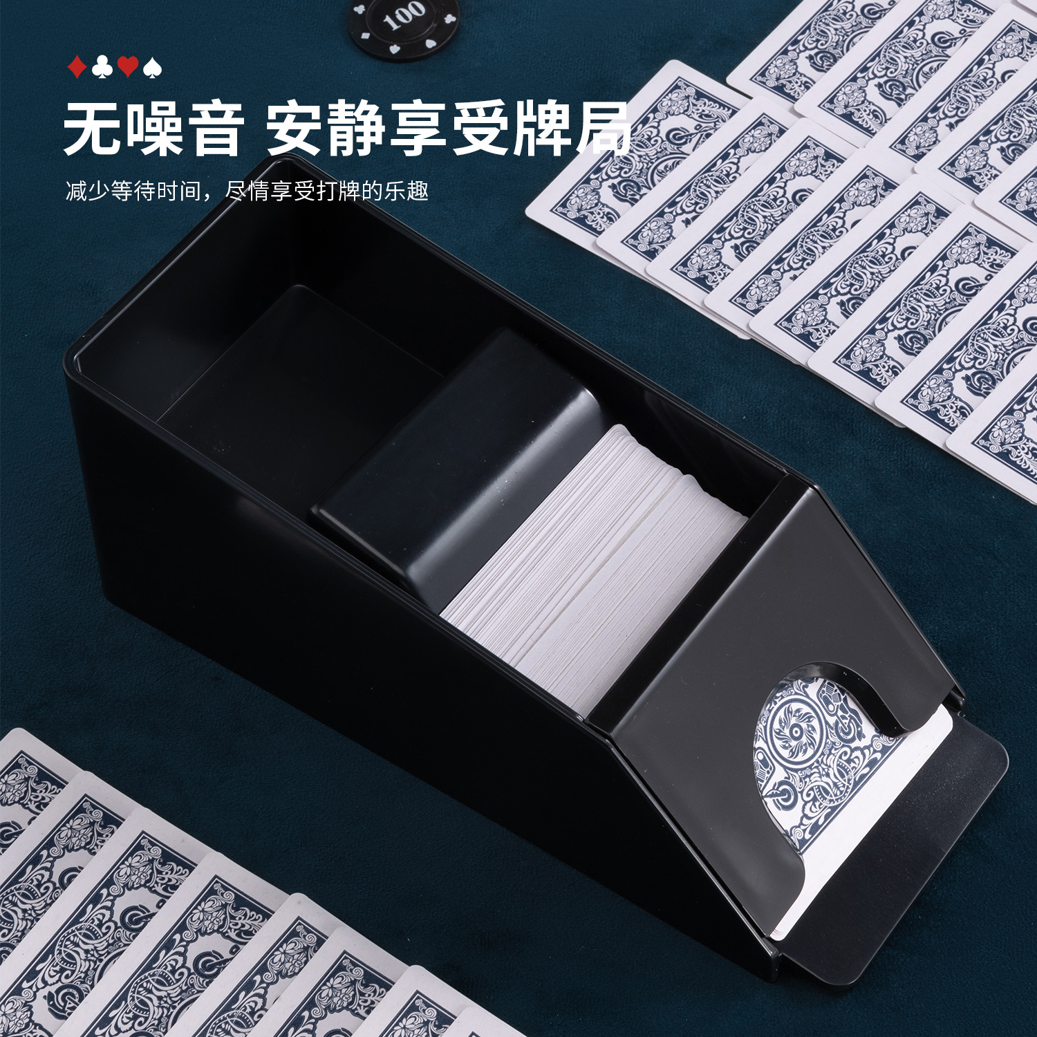 Distribuidor de tarjetas de póquer distribuidor de tarjetas de juego de mesa 1-4 tarjetas de cubierta 1-6 cubierta Texas Poker tres reinos matando Hombre Lobo matando dispositivo barajar