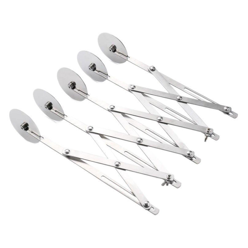 En stock de acero inoxidable cuchillo de pizza retráctil multi-Rueda de aceite palo cuchillo rodillo cortador de fideos comercial cortador de fideos dispensador de la torta
