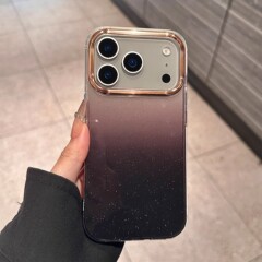 适用苹果17渐变闪粉15promax手机壳新款iPhone16透明高级感保护套