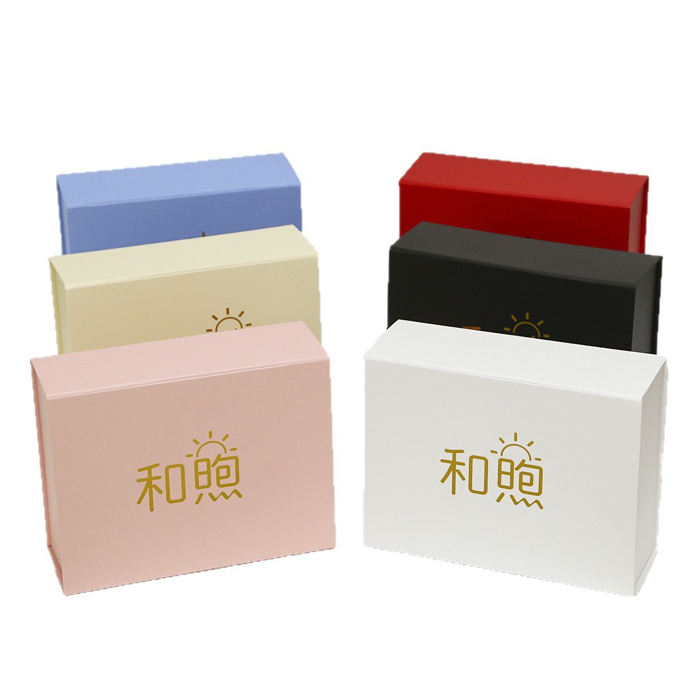 Inventario puede fijar logotipo flip caja plegable al por mayor caja de embalaje de arco caja de regalo plegable transfronteriza una pieza caja de regalo