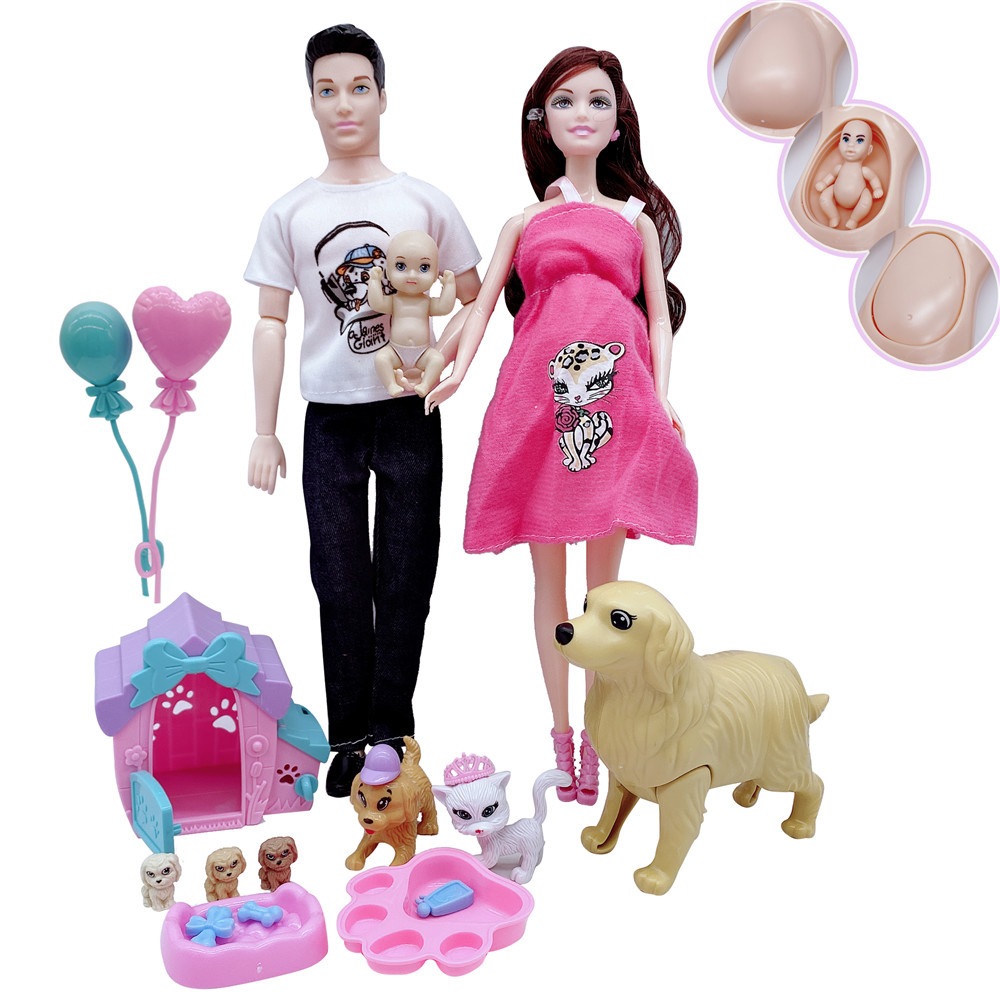Babi Doll Pregnant Big Belly Family of 6 Doll Big Belly Pregnant Women's Baby Play Home Girl Toy