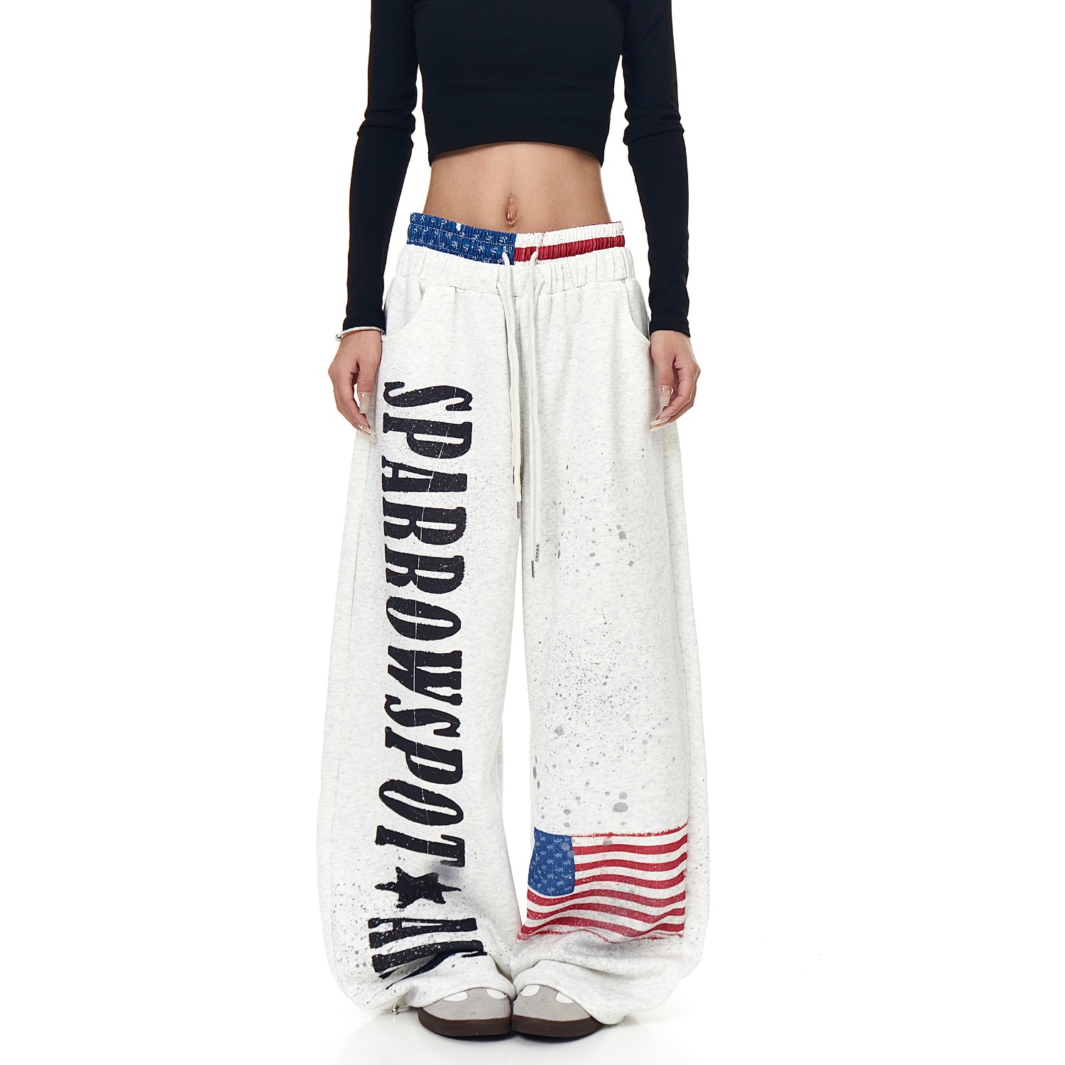 2026 Trendy Creative Style Youthful Letter Print Decorative Women's Cotton Long Pants Casual Pants Wholesale Supply
