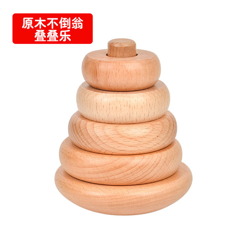 Yiwang wooden play house kitchen toys log cooking toys beech wood tableware pan wok