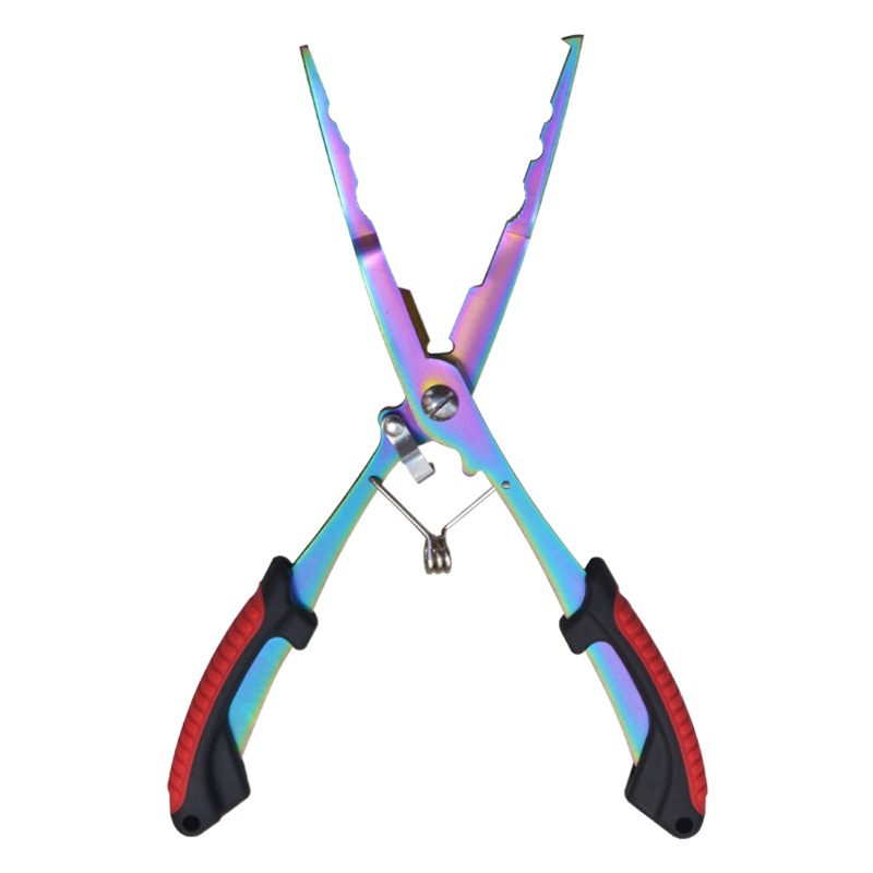 Stainless steel back Hook non-slip handle multifunctional Luya pliers open-loop lead pressing fishing gear scissors fishing tool cutting line