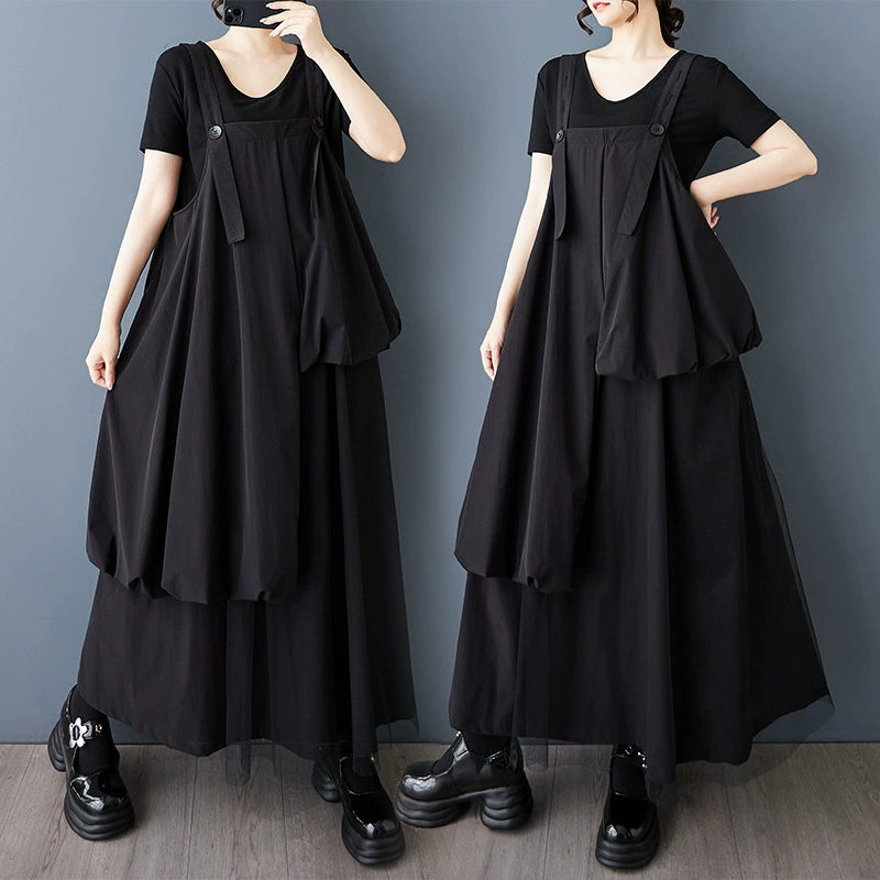 Реальная стрельба Xia Han новый простой и дикий темперамент свободный плюс размер сшитое платье