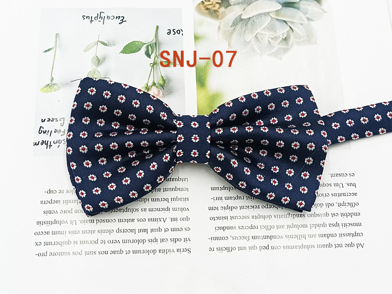 Nuevo fabricante en stock profesional ropa formal Caballero pajarita poliéster seda Dot Double Fold hombres pajarita novio padrino