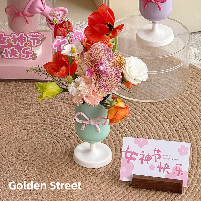 Feliz día de la diosa de marzo 8 tarjetas de felicitación encantadoras tarjetas de decoración de flores mensajes tarjetas de felicitación materiales de floristería