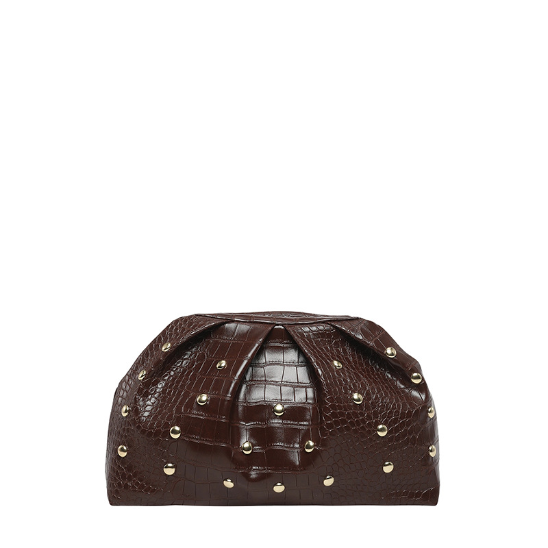 2026 tendencia de primavera nuevo clip de textura simple clavos de hongo de moda de textura plegada bolso de mano mujer