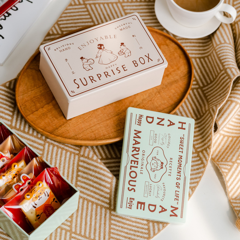 方形曲奇饼干铁盒子烘焙太妃牛轧糖果送礼物手提空包装小