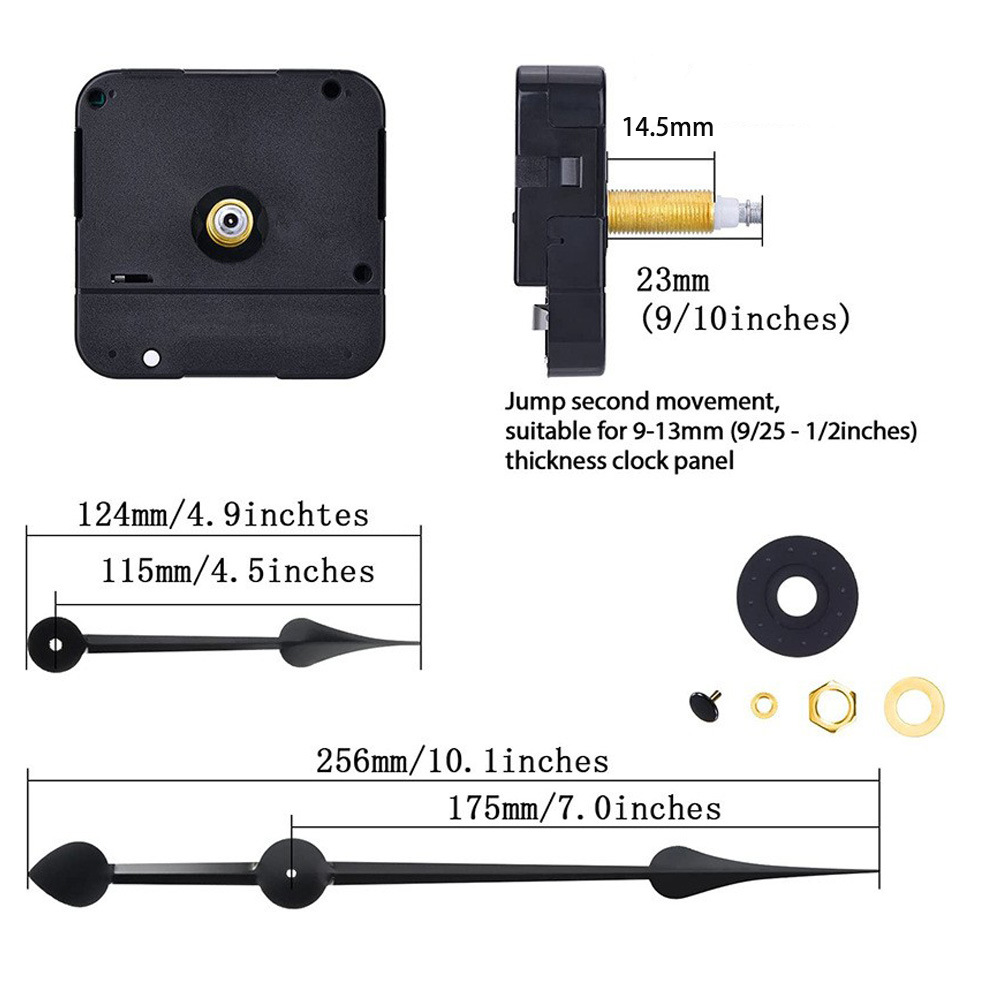 Venta caliente transfronteriza en stock eje largo movimiento de reloj de alto par con puntero de pala de 7 pulgadas movimiento de cuarzo de gran par