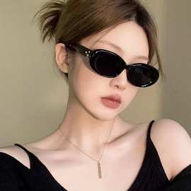 新款三个星星椭圆欧美太阳镜女 网红ins辣妹高级gm防紫外线墨镜女
