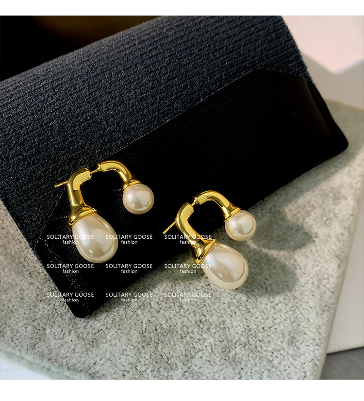 1 Pair Fashion Water Droplets Artificial Pearl Alloy Plating Women's Ear Studs display picture 2