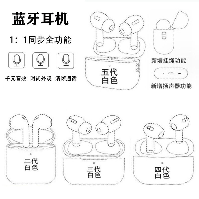 Tws Bluetooth Headphones, True Wireless In-Ear Noise-Canceling Gaming Headphones, Suitable for Apple, Xiaomi, and Huawei, with Ultra-Long Battery Life