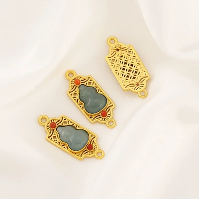 Barrel Beads, Spacer Beads, Pendant – Zərgərlik ara hissələri - 28-natural-blue-water-jade-gourd-hand-charm-1024mm-single-piece
