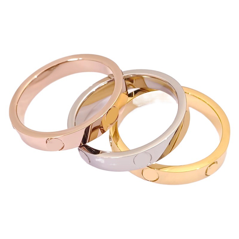 High-End Accessible Luxury Gypsophila Zircon Titanium Steel Ring Women's Ins Trendy 18K Non-Fading Couple Ring Diamond Ring Hand Jewelry