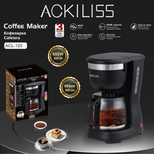 Ackiliss Drip Coffee Machine Household Automatic All-In-One Small Coffee Machine European Office Bedroom Moka Pot