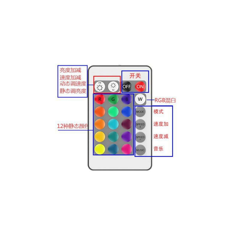 Controller, industrial lamp, light strip, graffiti, bluetooth, 24 keys