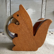 跨境亚马逊米兰达zakka猫胶带座复古木质新款可爱猫咪架带底座