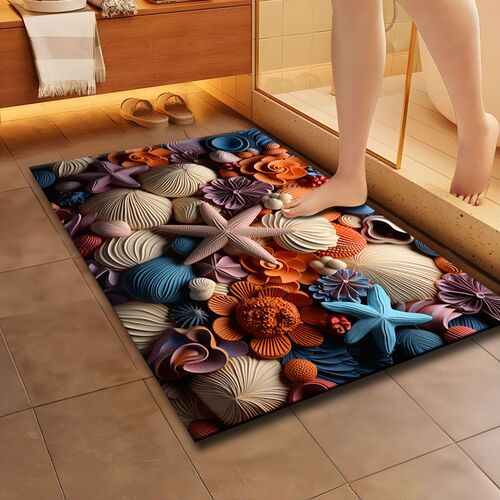 Soft diatomaceous earth 3D stereoscopic expanding mat for bathroom toilet and bathroom absorbent quick-dry foot mat