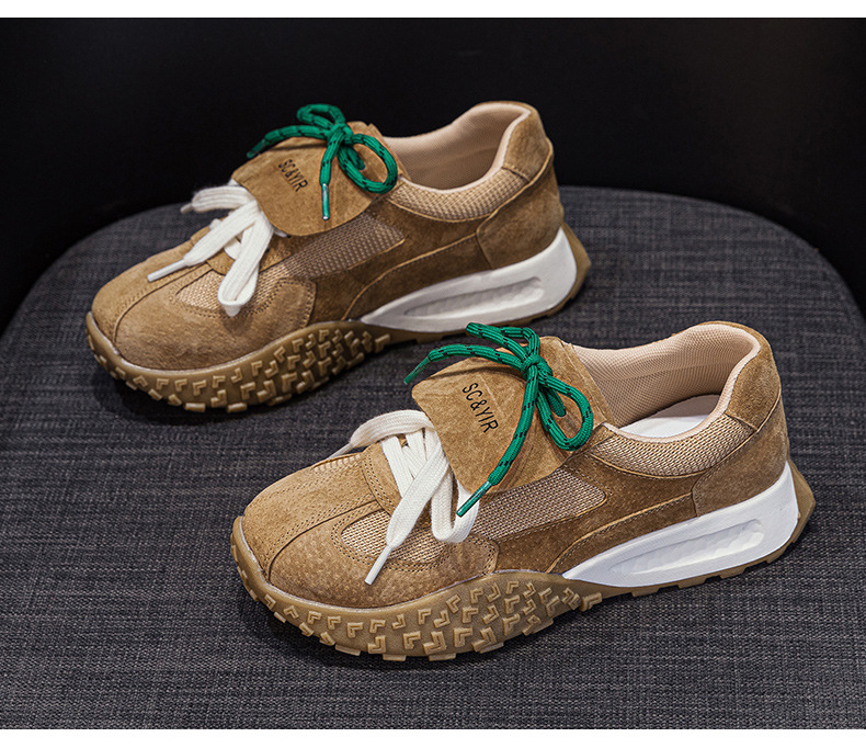Giày sneaker nữ da heo đế dày phong cách Đức Huajiang mùa thu 2026 — M2632 màu trắng nhạt, M2632 màu vàng, M2632 màu nâu chi tiết 29