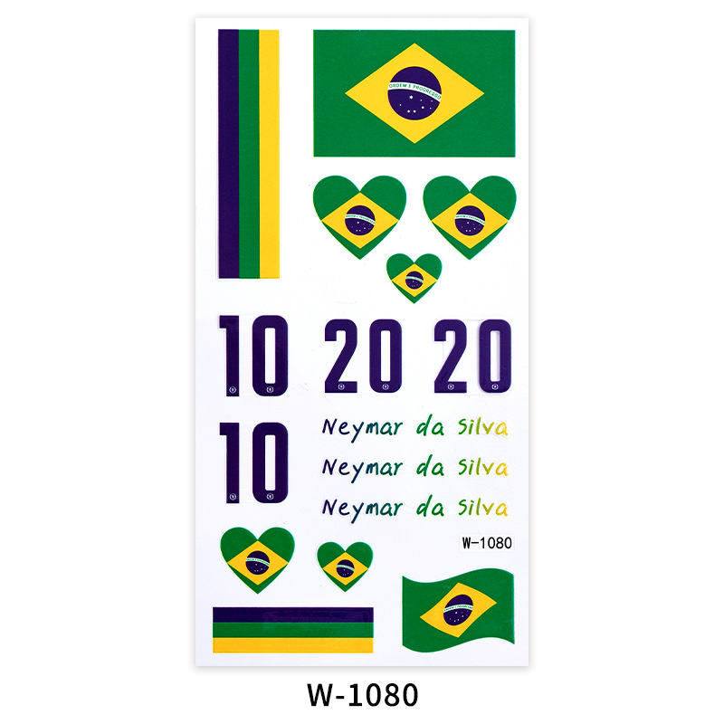 Cross-border 2022 Copa del Mundo tema tatuaje pegatinas impermeable Bandera Nacional niños dibujos animados tatuaje pegatinas tatuaje