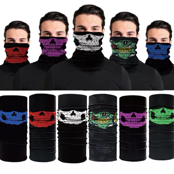 Summer Outdoor Cycling Magic Headscarf, Seamless Multi-Functional Breathable Neck Gaiter, Skull-Themed Versatile Face Mask