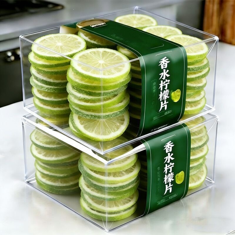 Seedless scented green lemon slices for drinking, lemon slices for making lemon tea, 100g in a tea container Seedless scented green lemon slices for drinking, lemon slices for making lemon tea, 100g in a tea container