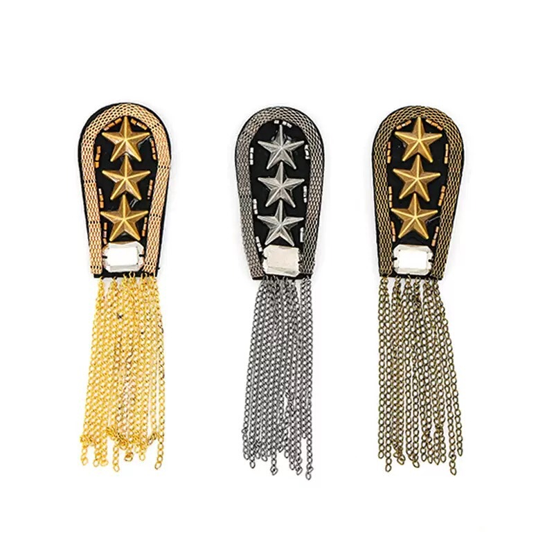 Cross-Border Metal Tassel Epaulettes, Five-Pointed Star Epaulettes, Armbands, Suit Accessories, Jewelry, Hand-Beaded Clothing Accessories