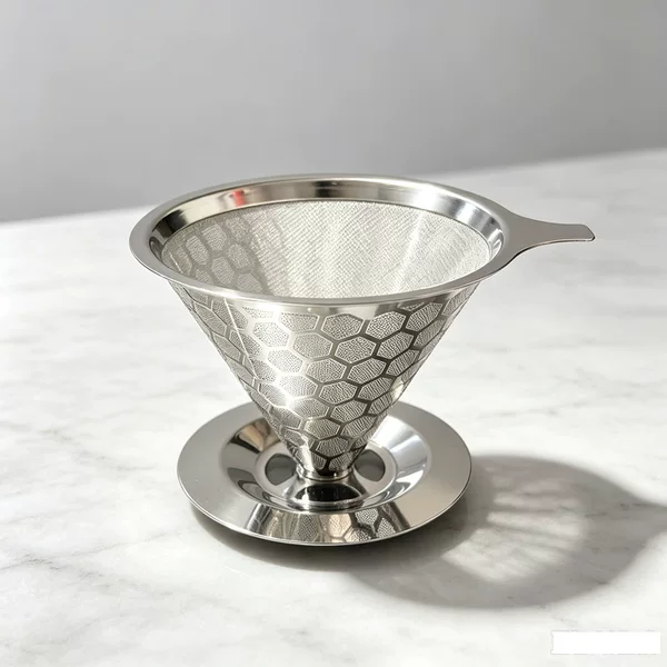 304 stainless steel pour-over coffee filter cup, honeycomb filter, drip coffee funnel