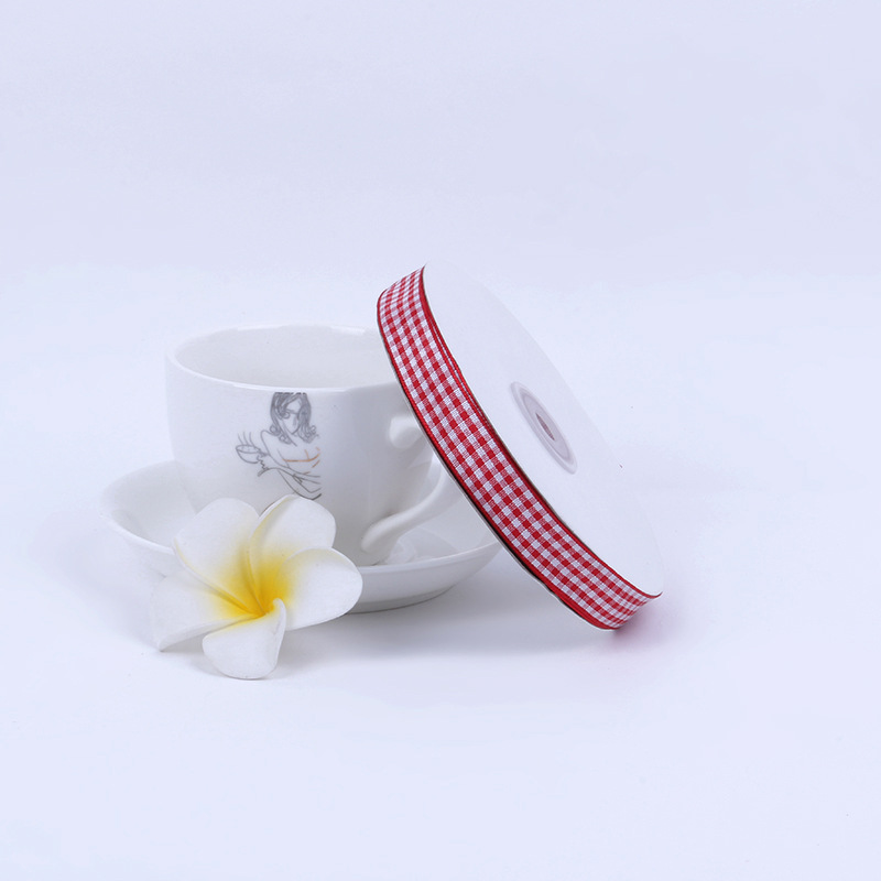 En stock al por mayor Plaid cinta pastoral estilo hecho a mano accesorios para el cabello cinta flor caja de regalo embalaje cinta arco Accesorios