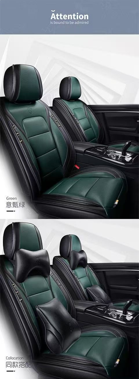 Suitable for New Cartoon Car Seat Cushions, Universal for All Seasons, Fully Enclosed Seat Covers, Wear-Resistant and Dirt-Resistant, Five-Seater Leather Seat Covers