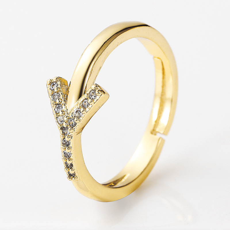 wholesale jewelry 26 English alphabet copper ring Nihaojewelrypicture16