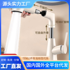 洗面器の蛇口の引き出し式の冷熱の洗面器の洗面器のトイレの洗面器のクリーム風は家庭用を昇降します。