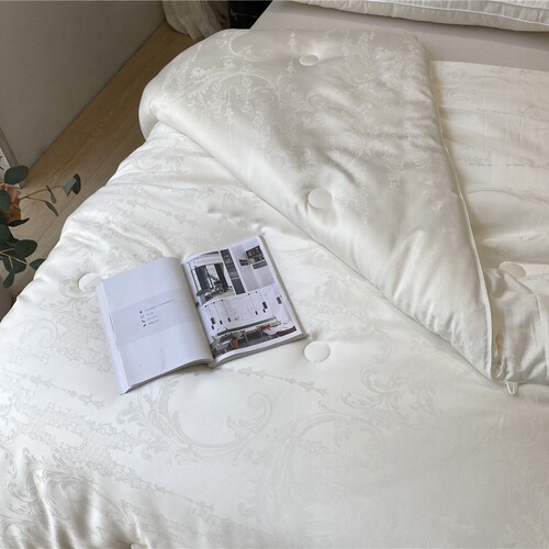 Light luxury high-end 60 wood jacquard thickened warm single and double winter quilt core skin-friendly soft waxy comfortable spring and autumn quilt