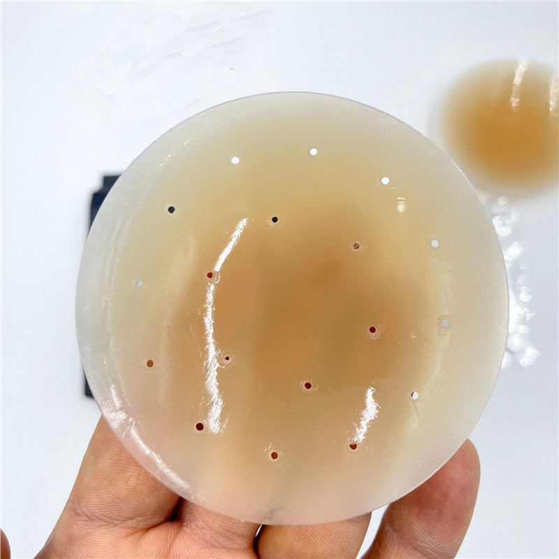 Cross-Border In-Stock Solid Adhesive-Free Self-Adhesive Silicone Perforated Nubra for Small Bust Women Wedding Dress Breast Pads Nipple Covers