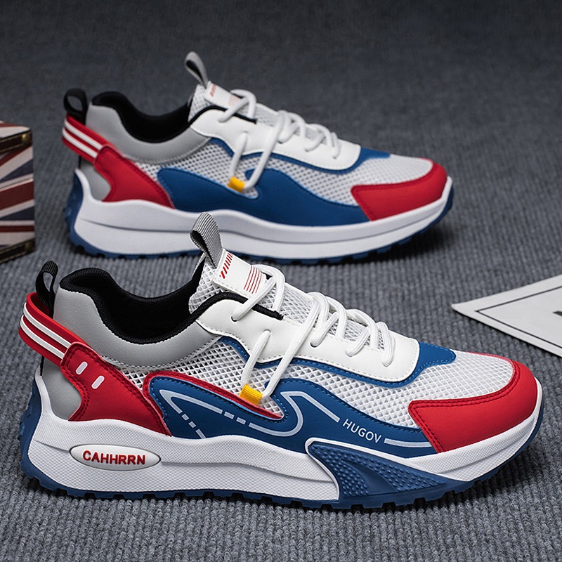 Deportes zapatos casuales primavera y verano para hombres 2025 nuevos zapatos para hombres zapatos de moda de malla de todo fósforo para estudiantes y adolescentes con suela gruesa