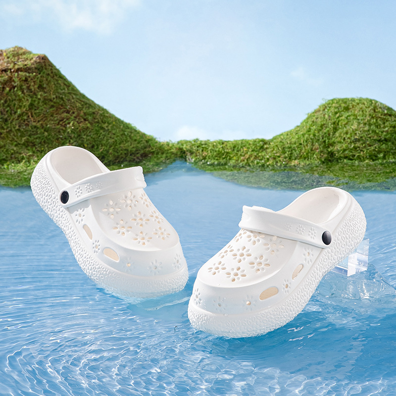 Moda de moda de primavera y verano para mujer, casual diario, cabeza redonda, zapatos con agujeros clásicos, zapatos con agujeros de mujer Baotou transpirables