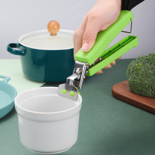 Wholesale stainless steel household green plate pickup and bowl clip pp pickup clip creative kitchen plate lifter dish clip