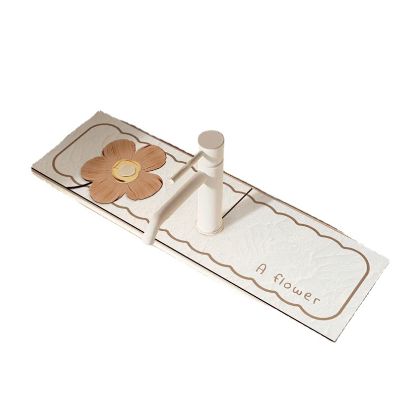 Grifo de la cocina suave barro de diatomeas estera absorbente estera de drenaje baño inodoro lavabo superficie estera del fregadero