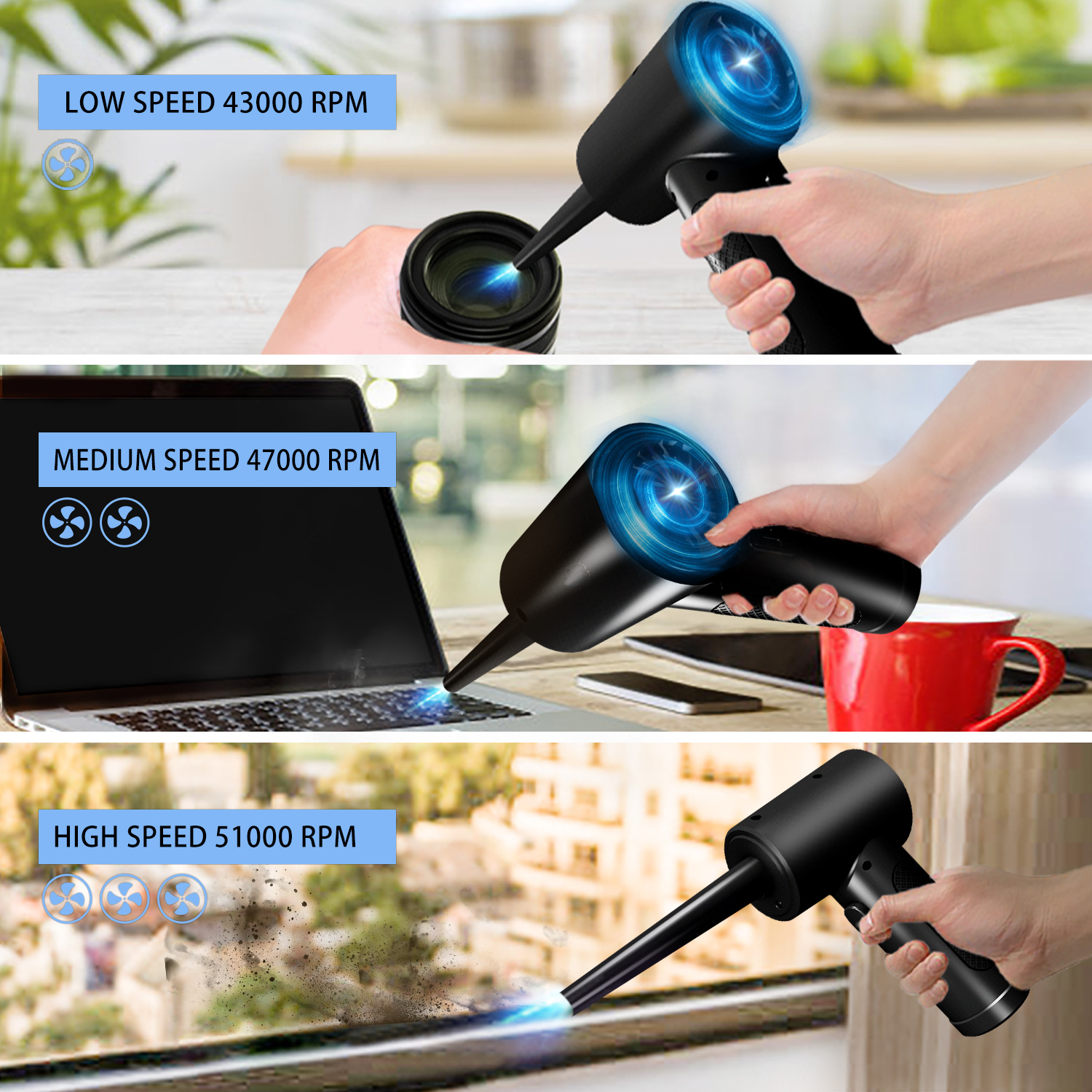 Cross-border new product car vacuum cleaner high-power keyboard dust blower Wireless USB charging car handheld dust blower