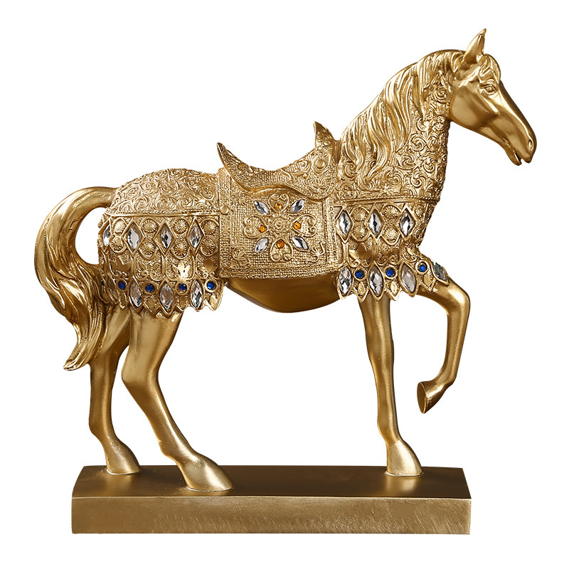 Light Luxury Horse to Success Resin Ornaments Office Desktop Lucking Decoration Home Living Room Entrance Housewarming Opening Gift