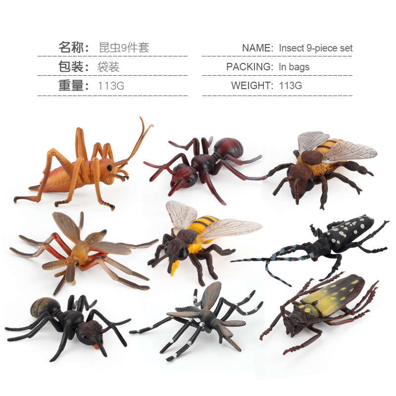 Sólido artificial abeja araña mariposa Naruto ciempiés insecto modelo animal juguete de los niños arena bandeja Decoración