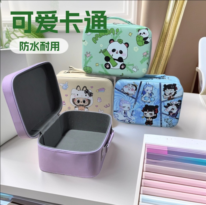 Caja de maquillaje de gran capacidad, bolsa de maquillaje portátil, caja de almacenamiento portátil, diseño de nicho de cosméticos multifuncional