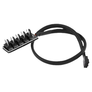Computer chassis fan HUB one minute five pwm fan HUB package nylon net 4Pin temperature control one drag five 40cm