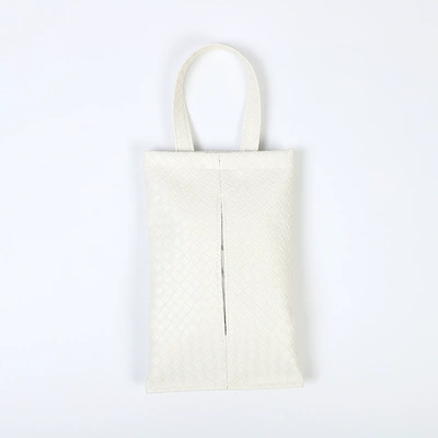 New car tissue box Car tissue box/set - woven-hanging-tissue-box-white