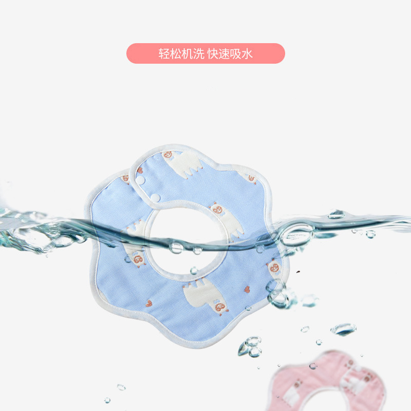 children's waterproof cartoon gauze eating bib