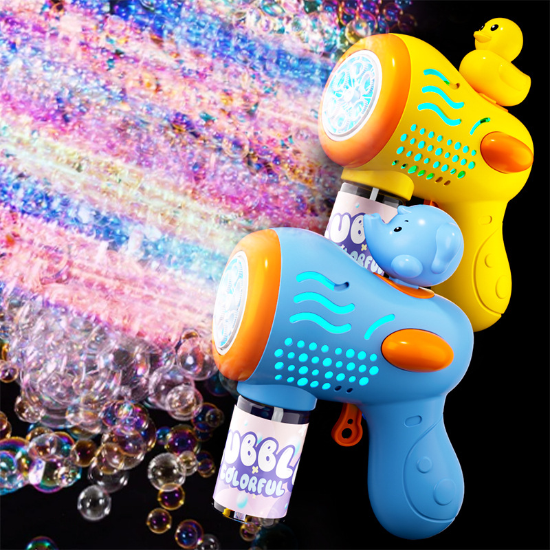 Iluminación para niños, máquina de burbujas de pato, juguete de burbujas automático, pistola de burbujas eléctrica interactiva entre padres e hijos al por mayor
