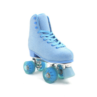 Cross-Border Adult Double-Row Four-Wheel Skates, Unisex Outdoor Skates with Front Brake, High-Heeled Outsole, Smooth Shoes