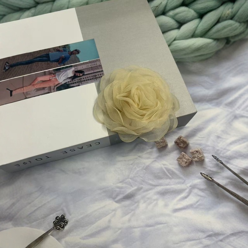 Caro同款烤边布艺花朵9cm立体烧边花朵diy发饰鞋帽胸花饰品配件|undefined