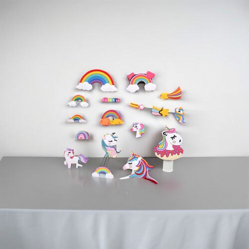 New Rainbow Unicorn Cute Cartoon Hole Shoes Shoe Flower Shoe Clip Accessory DIY Shoe Accessories